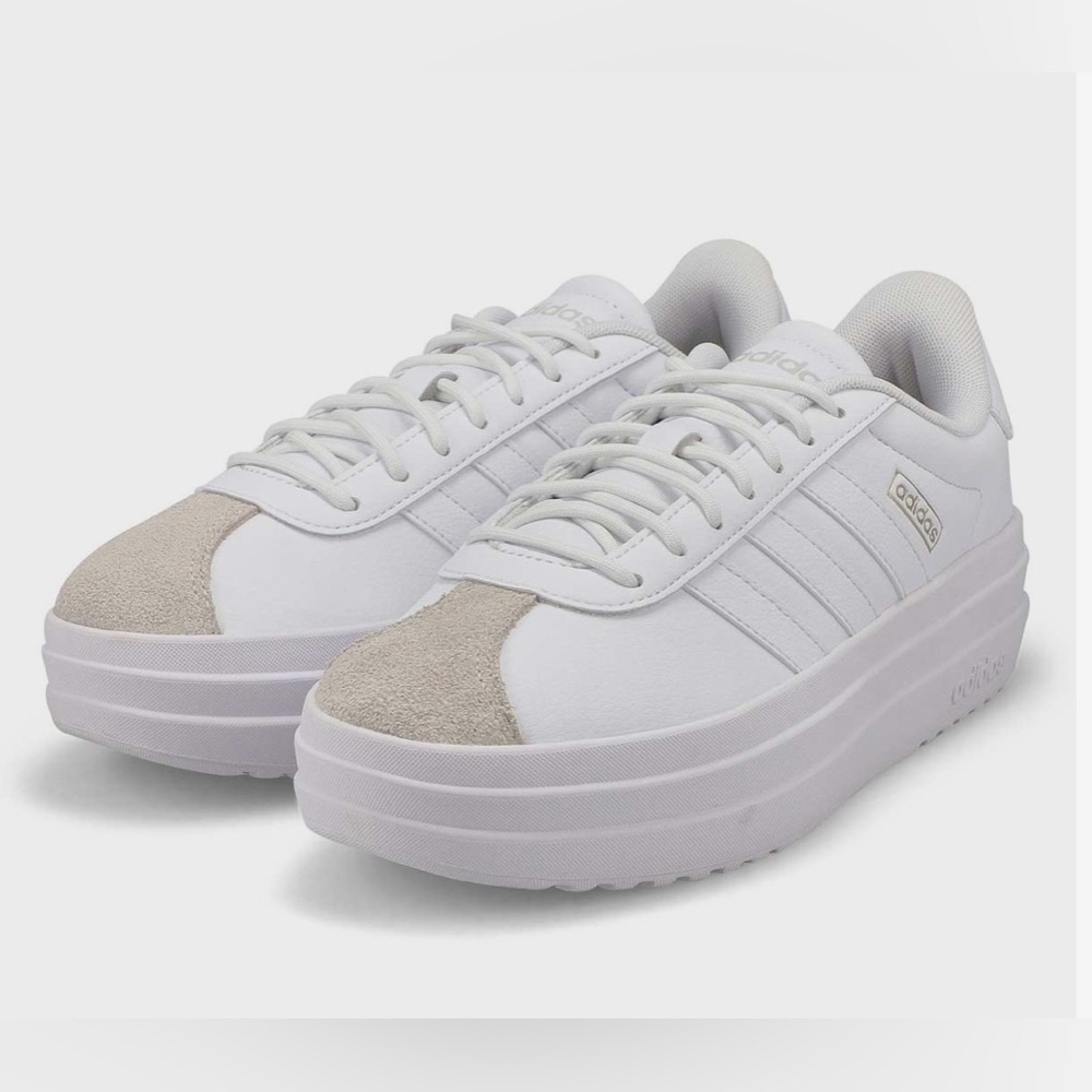 Adidas Low Top VL Court Bold White/White/Crystal White Size 8.5